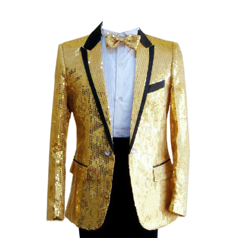 Blue Sequin Tuxedo Jacket — For Parties & Stage Events