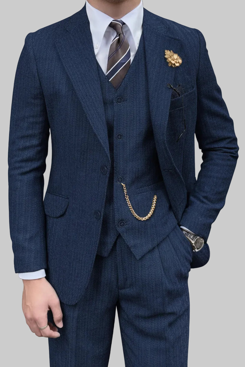 Brown Heritage Three-Piece Suit — For Timeless Elegance
