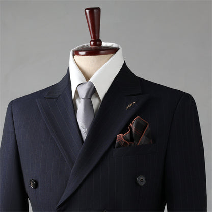 Double-Breasted Pinstripe Suit — For Formal & Business Wear