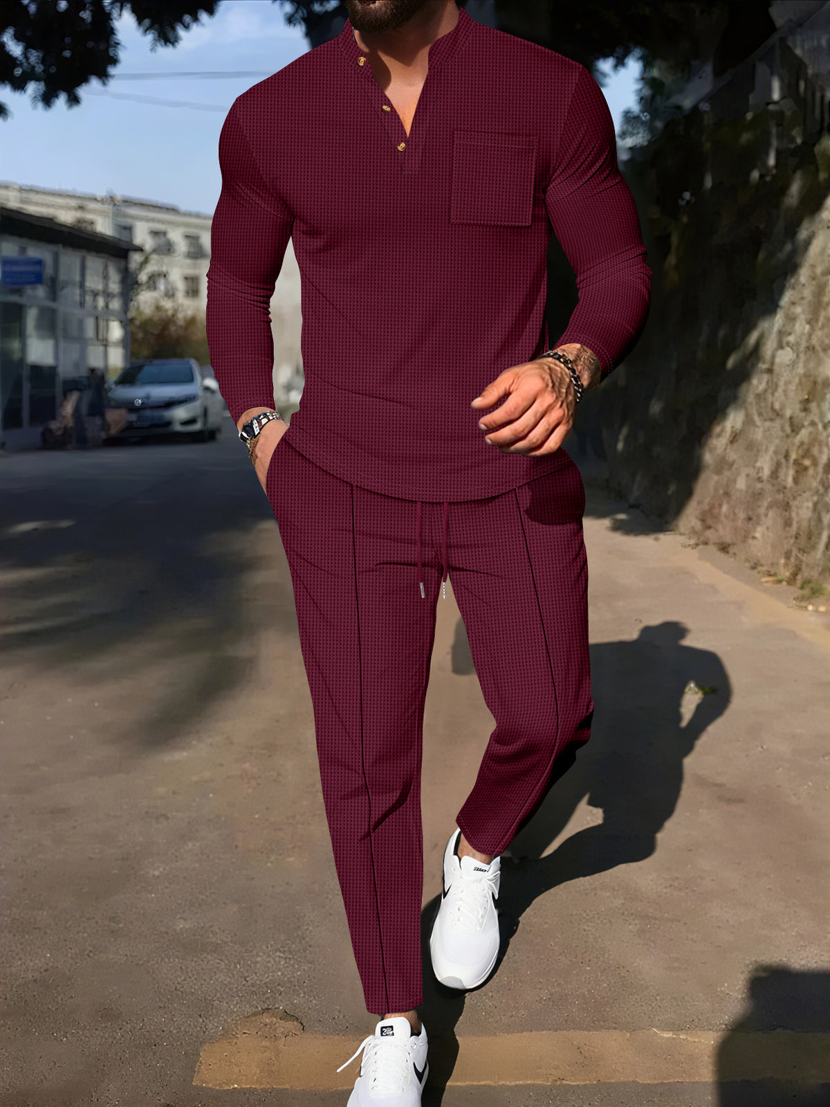 Cream Knit Two-Piece Set — For Smart Casual & City Wear