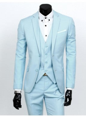 Sky Blue Slim Suit — Ideal for Weddings & Celebrations