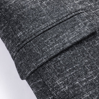 Textured Mandarin-Collar Suit Jacket — For Refined Heritage Style
