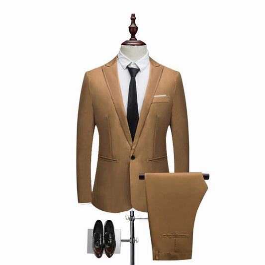 Camel Executive Suit — Ideal for Business & Formal Wear