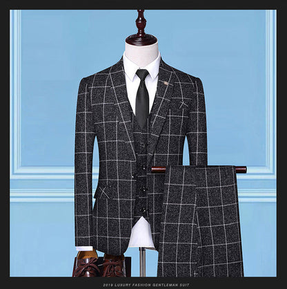 Checkered Three-Piece Suit — For Professional & Formal Wear