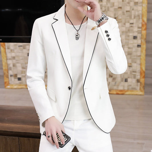 White Korean Slim Suit — For Stylish Event Wear