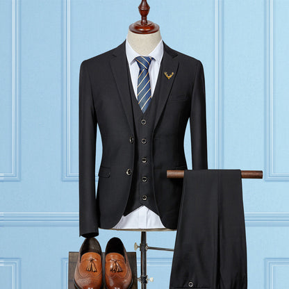 Grey Three-Piece Suit — Ideal for Weddings & Business Men