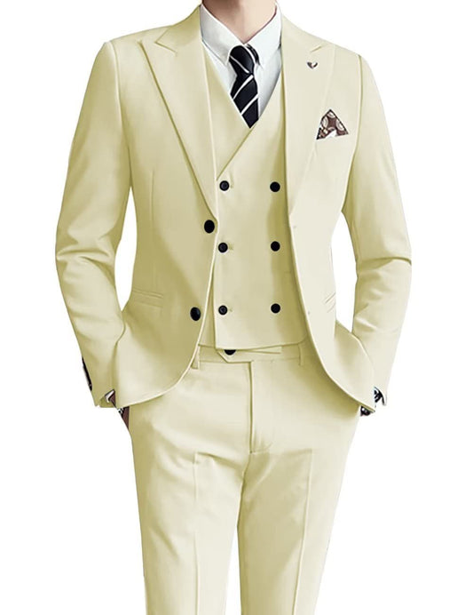 Champagne Executive Three-Piece Suit — For Business & Formal