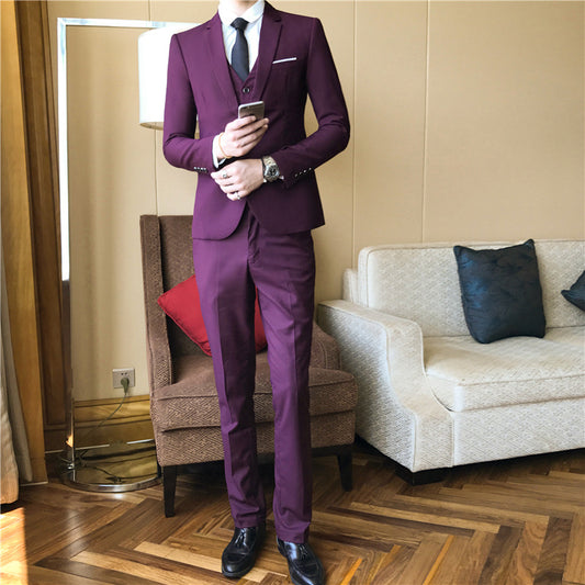 Burgundy Slim Suit — Ideal for Weddings & Special Events