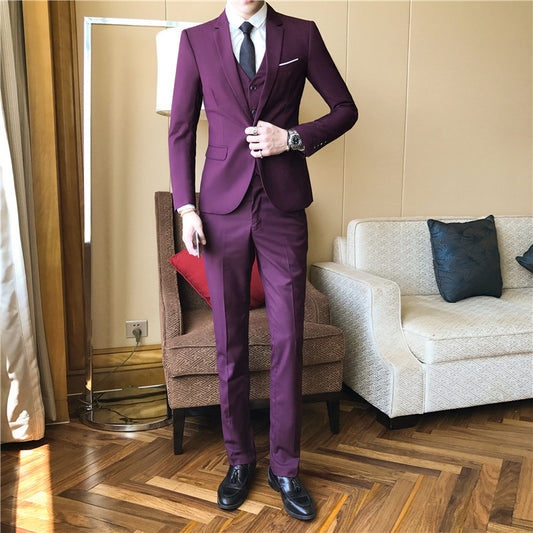 Burgundy Slim Suit — Ideal for Weddings & Special Events