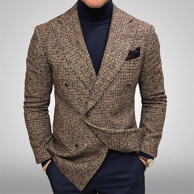 Double-Breasted Textured Blazer — For Heritage City Style\\