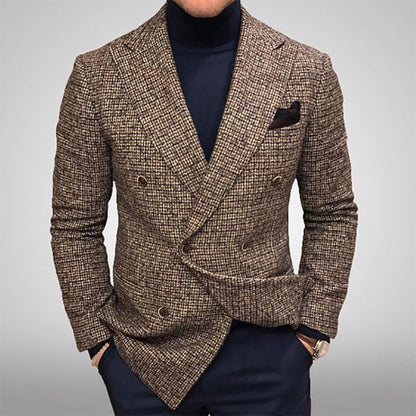 Double-Breasted Textured Blazer — For Heritage City Style\\