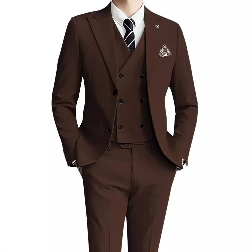 Champagne Executive Three-Piece Suit — For Business & Formal