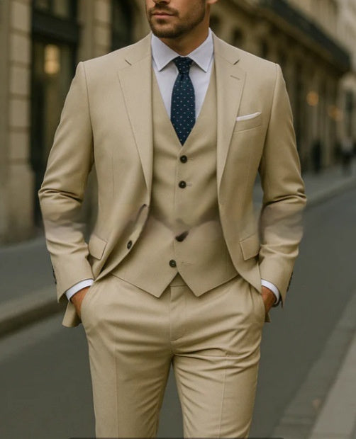 Burgundy Executive Three-Piece Suit — For Business & City Wear