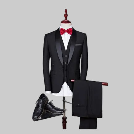 Burgundy Tuxedo Suit — For Weddings & Evening Events