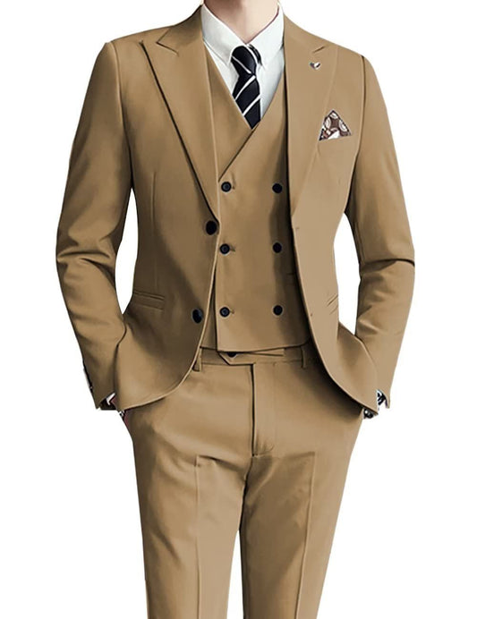 Champagne Executive Three-Piece Suit — For Business & Formal