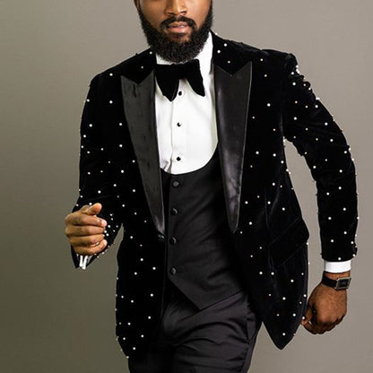 Embellished Black Tuxedo — For Galas & Special Events