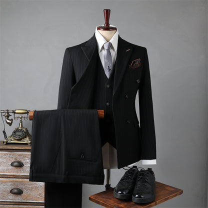 Double-Breasted Pinstripe Suit — For Formal & Business Wear