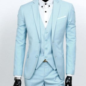 Sky Blue Slim Suit — Ideal for Weddings & Celebrations