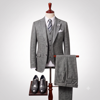 Brown Heritage Three-Piece Suit — For Timeless Elegance
