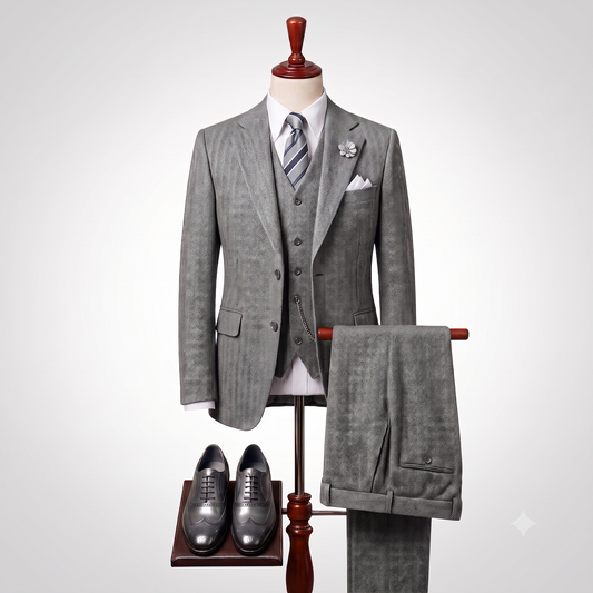Brown Heritage Three-Piece Suit — For Timeless Elegance
