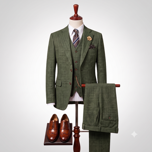 Brown Heritage Three-Piece Suit — For Timeless Elegance