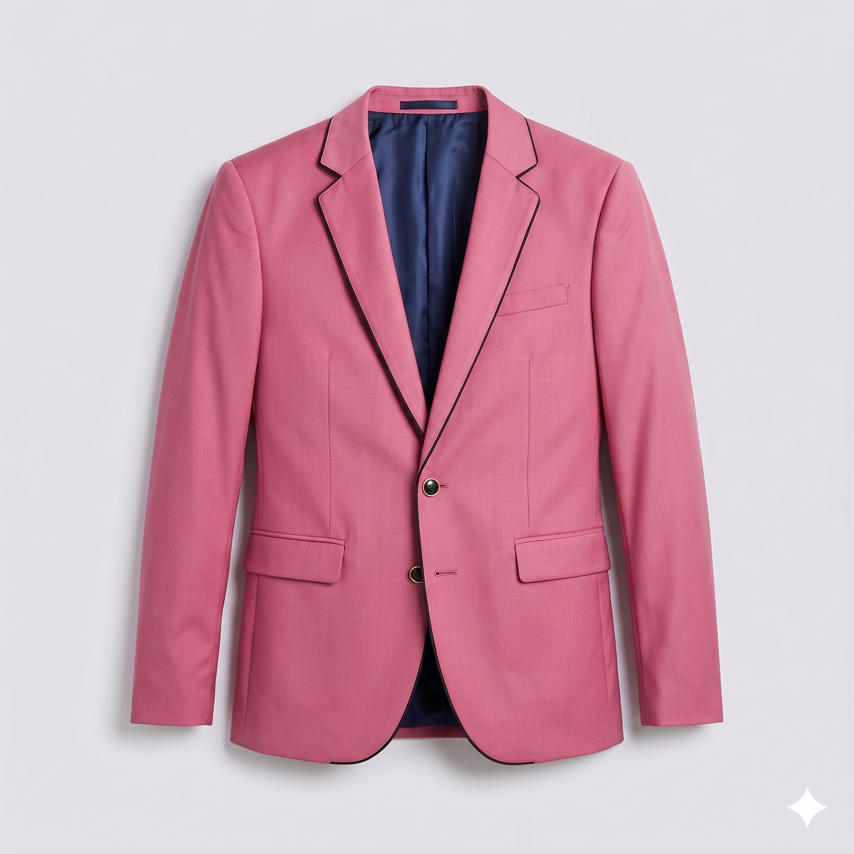 Pink blazer on a light gray background