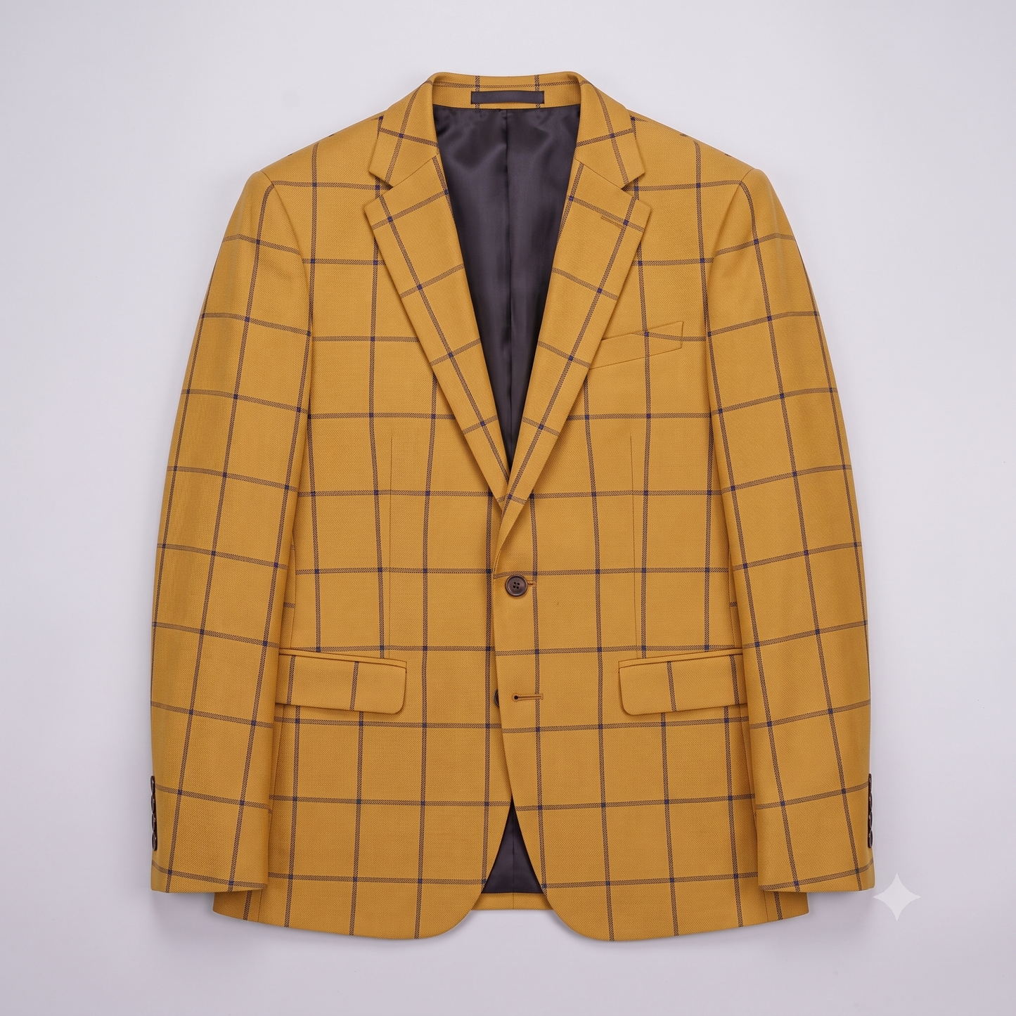 Yellow checkered blazer on a white background