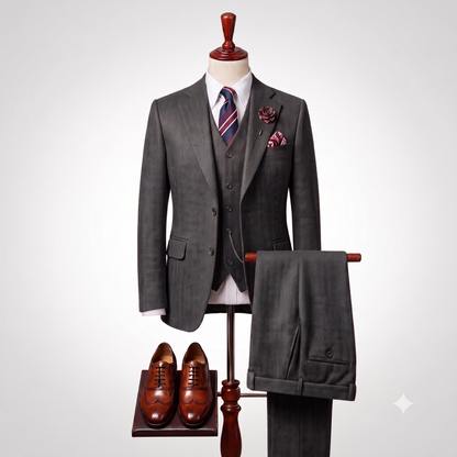Brown Heritage Three-Piece Suit — For Timeless Elegance
