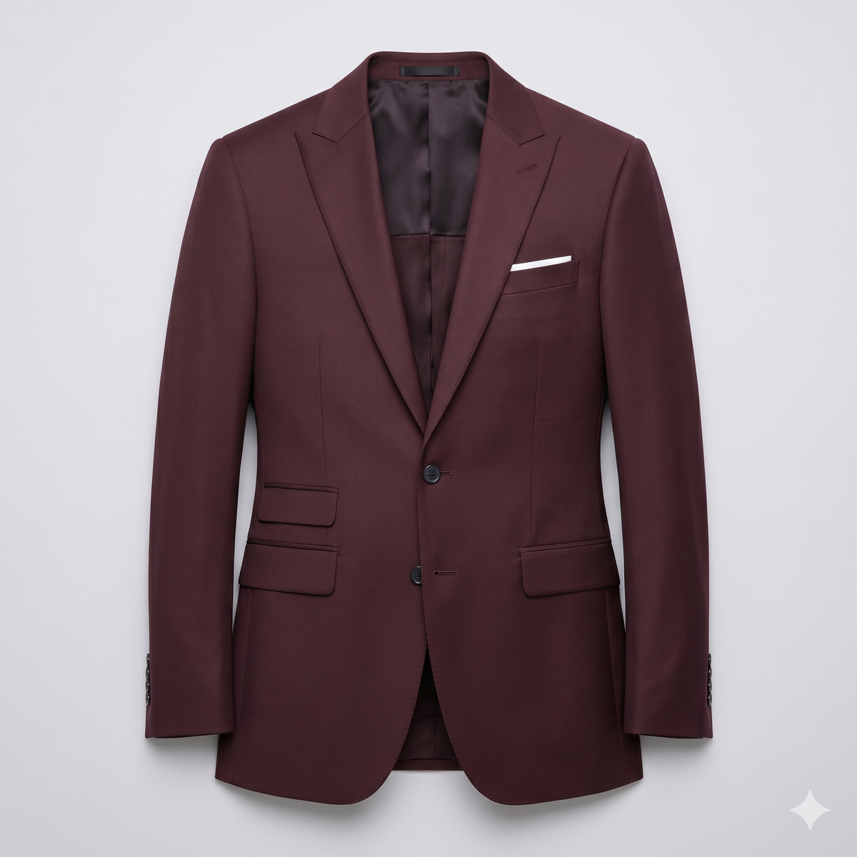 Maroon blazer on a light gray background
