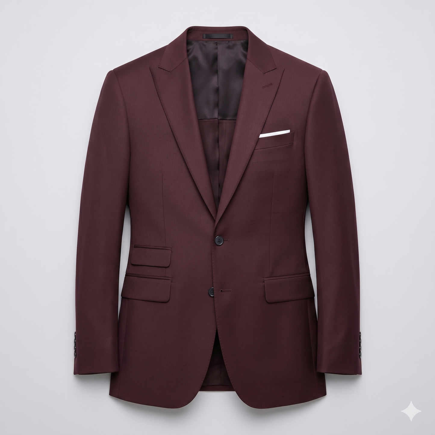 Maroon blazer on a light gray background
