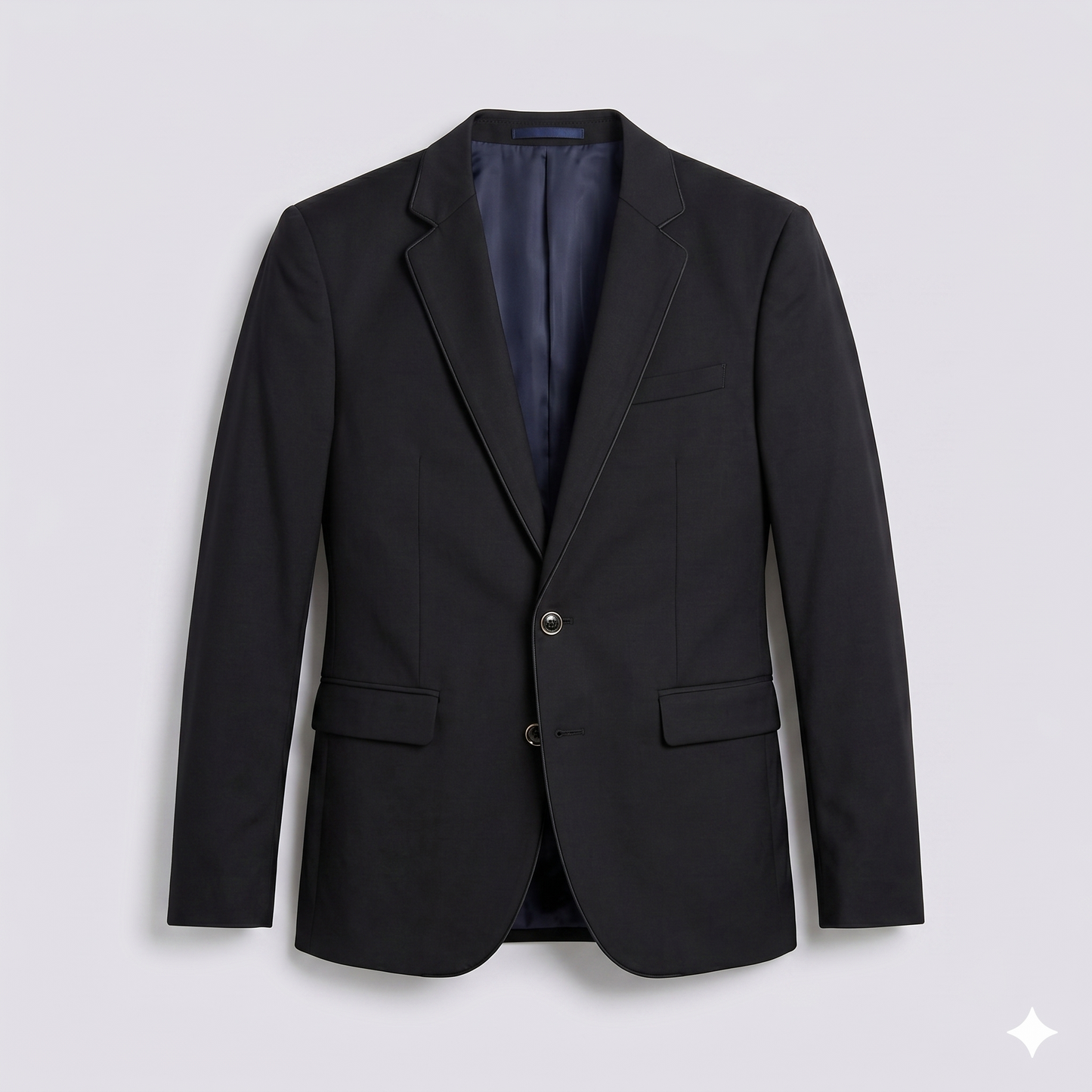 Black blazer on a light gray background