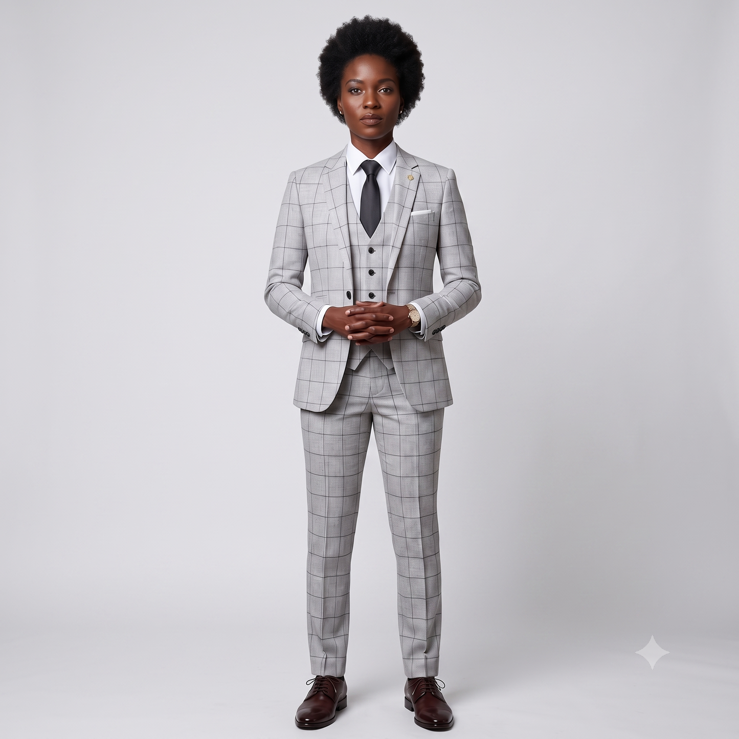 Checkered Three-Piece Suit — For Professional & Formal Wear
