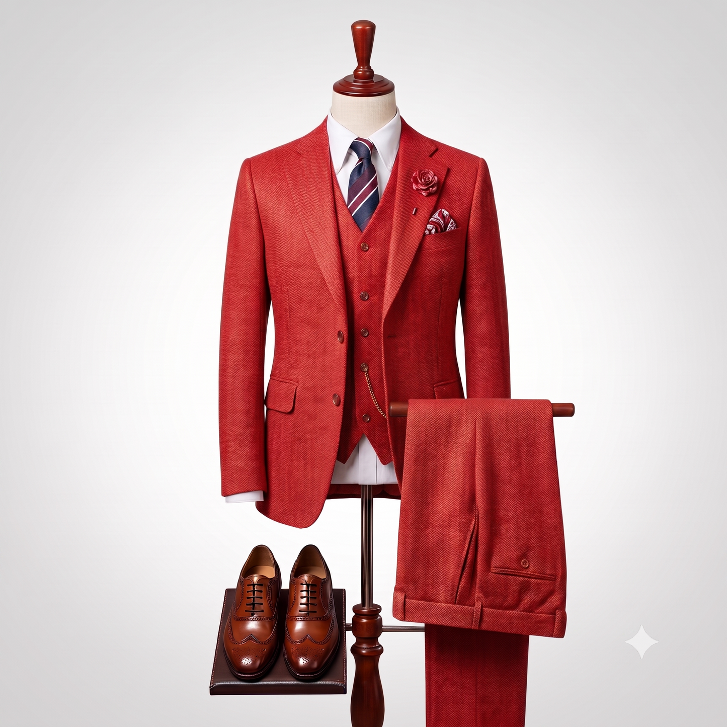 Brown Heritage Three-Piece Suit — For Timeless Elegance