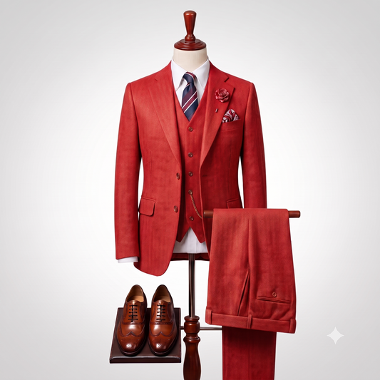 Brown Heritage Three-Piece Suit — For Timeless Elegance