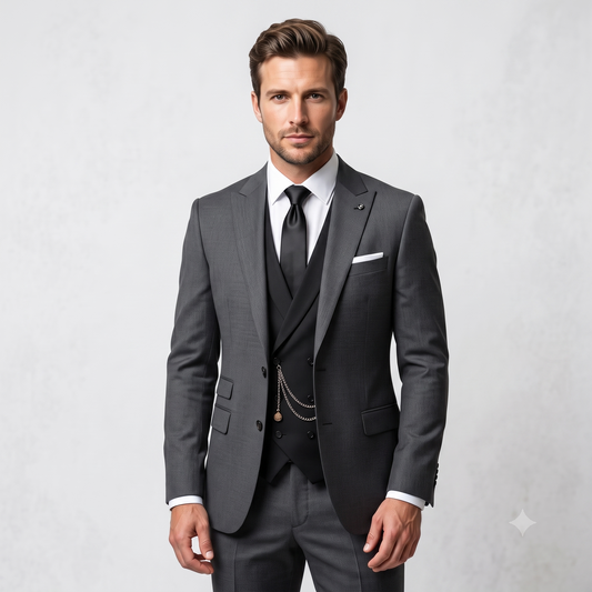 Grey Heritage Three-Piece Suit — For Timeless City Elegance