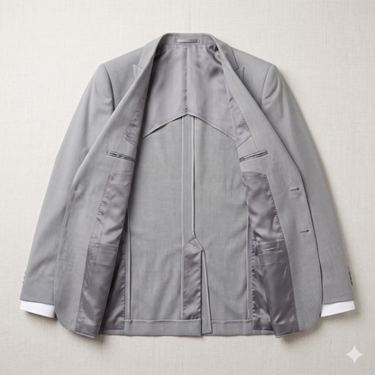 Gray blazer on a light gray background