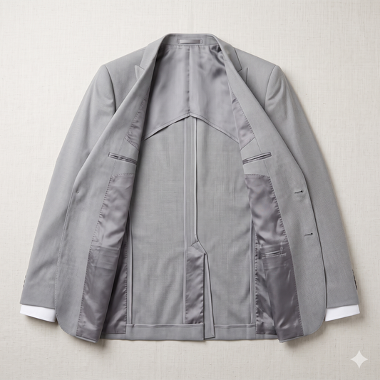 Gray blazer on a light gray background