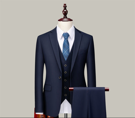 Black Three-Piece Suit — Ideal for Business & Formal Wear