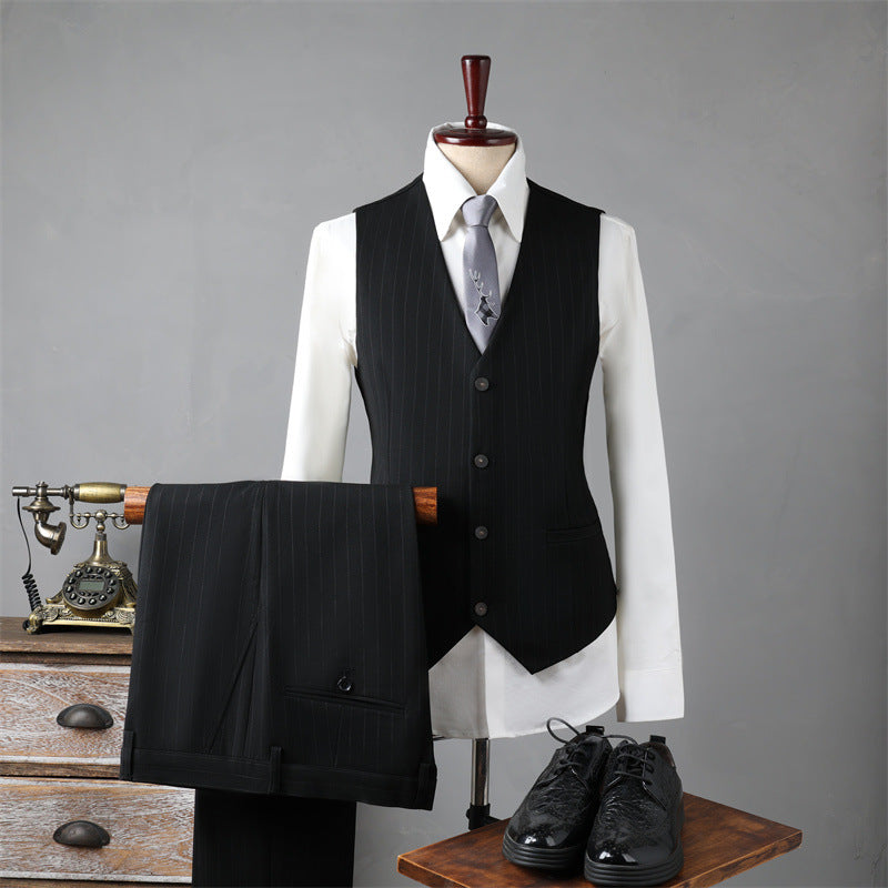 Double-Breasted Pinstripe Suit — For Formal & Business Wear