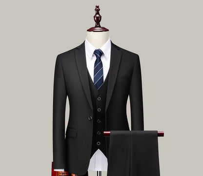 Black Three-Piece Suit — Ideal for Business & Formal Wear