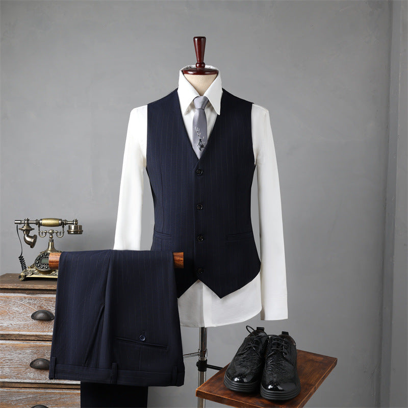 Double-Breasted Pinstripe Suit — For Formal & Business Wear