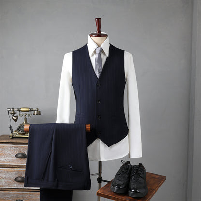 Double-Breasted Pinstripe Suit — For Formal & Business Wear