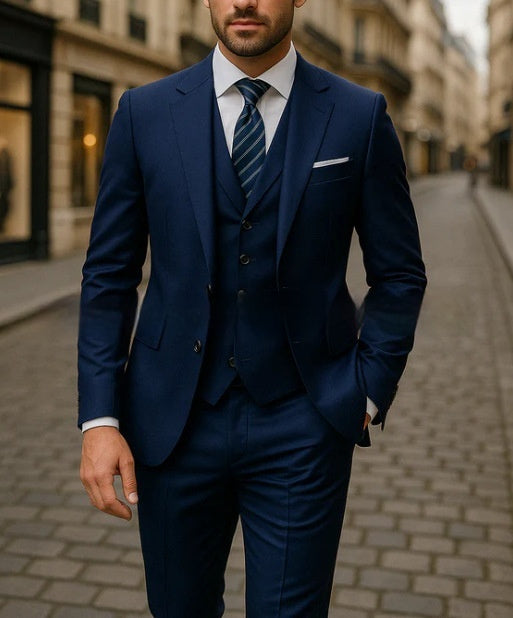 Burgundy Executive Three-Piece Suit — For Business & City Wear