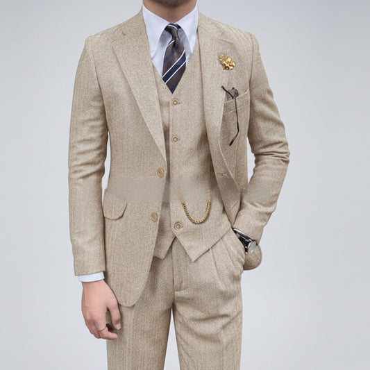 Brown Heritage Three-Piece Suit — For Timeless Elegance