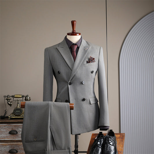 Double-Breasted Pinstripe Suit — For Formal & Business Wear