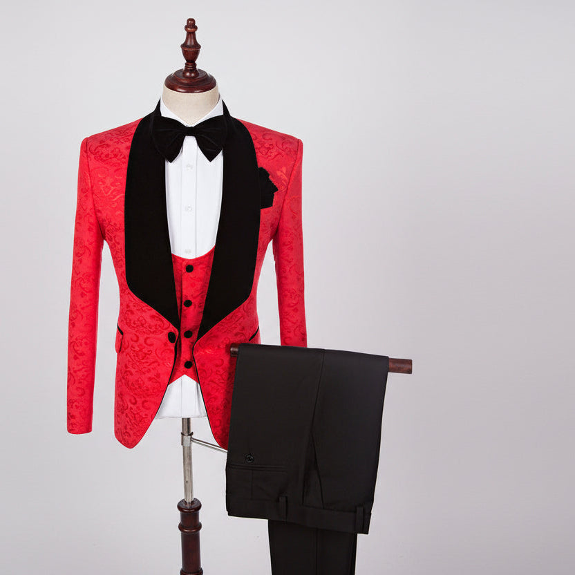 Red Statement Tuxedo — For Weddings & Special Events