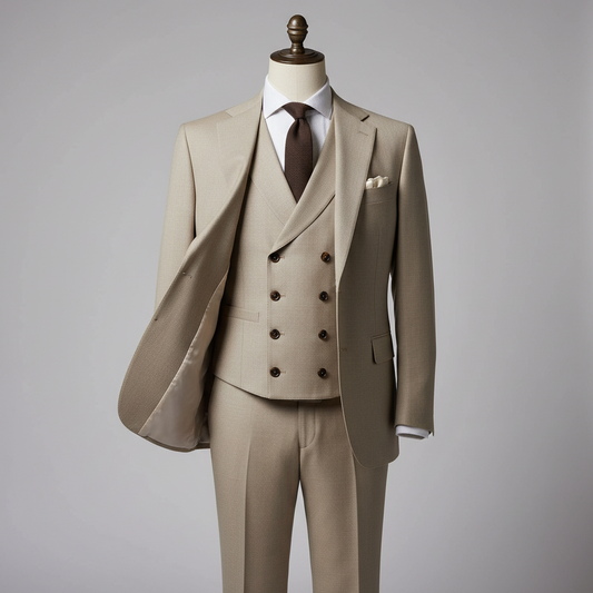 Champagne Executive Three-Piece Suit — For Business & Formal
