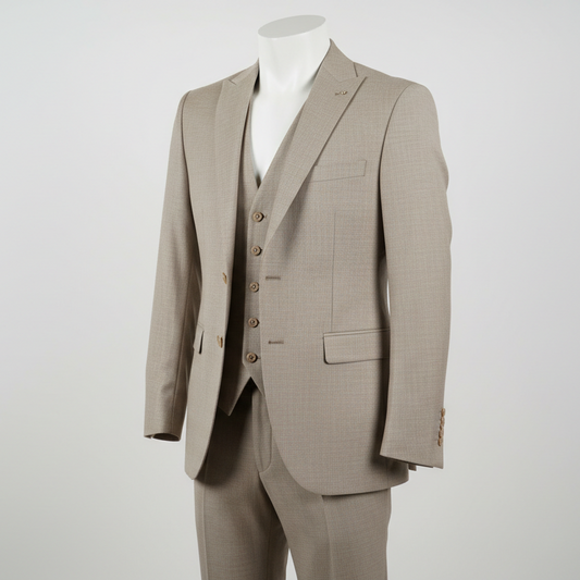 Champagne Executive Three-Piece Suit — For Business & Formal