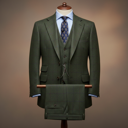 Men Suits Plaid Tweed Gilet